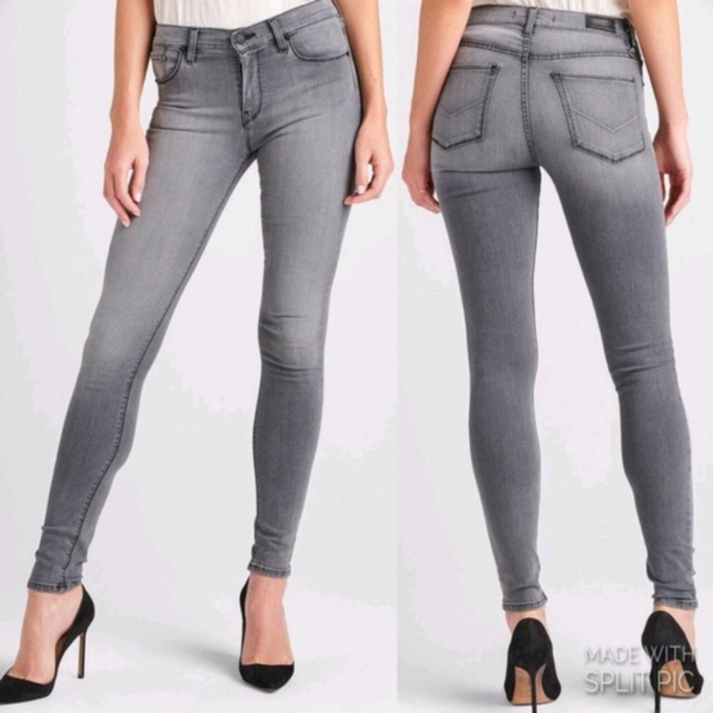Hudson natalie mid rise skinny jeans gray size 26